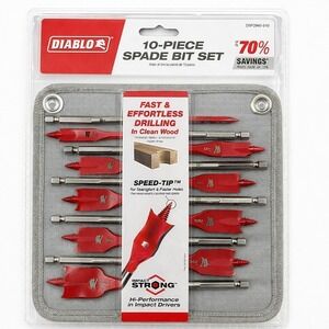NEW‎ Diablo 10-piece high-speed steel spade bit set (model DSP2940-S10) #0636